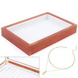 Maple Brown Classy Wooden Necklace Organizer Box