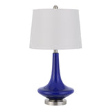 Set of Two 26? Navy Blue Glass Table Lamps