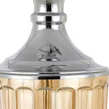 Set of Two 29? Amber Glass And Silver Table Lamp