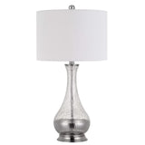 Set of Two 27" Glass And Steel Table Lamps