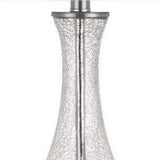 Set of Two 27" Glass And Steel Table Lamps