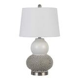 Set of Two 24? Grey Ceramic Pear Table Lamps