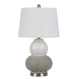 Set of Two 24? Grey Ceramic Pear Table Lamps