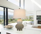 Set of Two 24? Grey Ceramic Pear Table Lamps