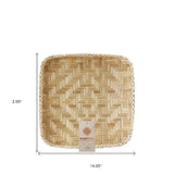 14" Natural Square Wicker Handmade Basket Tray