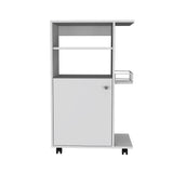 Contemporary White Rolling Kitchen Cart