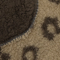 Tan Reverse and Brown Printed Sherpa and Sherpa Throw Blanket