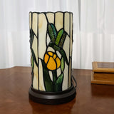 11" Tiffany Style Dragonfly Floral Accent Table Lamp