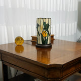 11" Tiffany Style Dragonfly Floral Accent Table Lamp