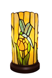 11" Tiffany Style Dragonfly Floral Accent Table Lamp