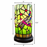 11" Tiffany Style Red Tulips Accent Table Lamp