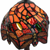 15" Tiffany Style Stained Glass Dragonflies Table Lamp