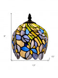15" Tiffany Style Blue Floral Table Lamp