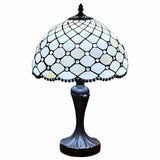 19" Tiffany Style Jeweled Glass Shade Table Lamp