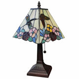 15" Tiffany Style Hummingbird Multi Flower Table Lamp