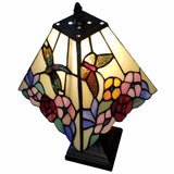 15" Tiffany Style Hummingbird Multi Flower Table Lamp
