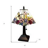 15" Tiffany Style Hummingbird Multi Flower Table Lamp