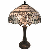 23" Stained Glass Two Light Vintage Antique Table Lamp