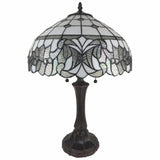 23" Stained Glass Two Light Vintage Antique Table Lamp