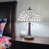 24" Stained Glass Leafy Vintage Accent Table Lamp