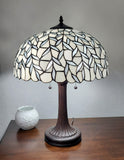 24" Stained Glass Leafy Vintage Accent Table Lamp