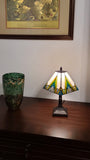 15" Tiffany White Yellow and Blue Mission Style  Table Lamp