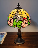 15" Tiffany Style Floral Butterfly Table Lamp