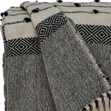 Parkland Collection Alia Eclectic Beige 52" x 67" WOVEN HANDLOOM Throw