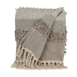 Parkland Collection Neil Eclectic Beige 52" x 67" WOVEN HANDLOOM Throw