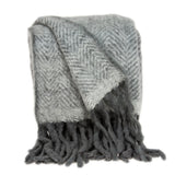 Parkland Collection Nagar Transitional Gray HANDLOOMed 52" x 67" Mohair Wool Throw Blanket