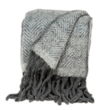 Parkland Collection Nagar Transitional Gray HANDLOOMed 52" x 67" Mohair Wool Throw Blanket