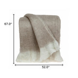 Parkland Collection Stella Transitional Beige 52" x 67" WOVEN HANDLOOM Throw