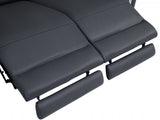 65" Dark Gray Italian Leather Reclining Love Seat