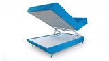 Aqua Blue Adjustable Hybrid Storage Bed with Full Mattress