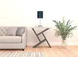 20" Silver Table Lamp With Black And Bright Honeycomb Cylinder Shade