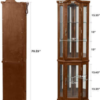 Corner Rare Cabinet With Lights, Excluding E26 Light Bulbs