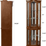 Corner Rare Cabinet With Lights, Excluding E26 Light Bulbs