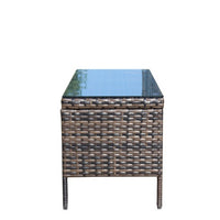 Outdoor Patio Furniture 1 Coffee Table With Clear Tempered Glass