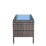 Outdoor Patio Furniture 1 Coffee Table With Clear Tempered Glass