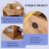 Hexagonal MDF Coffee Table, Characteristic Pattern Stickers, Multi-hole Design To Give More Storage Space, Simple And Convenient Design Makes It Suitable For All Kinds Of Style Scenes