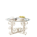 Round Tempered Glass Coffee Table Casual Cocktail Table With Tempered Glass Top