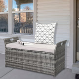 Ottoman Locker, Grey Gradient, Rattan Locker