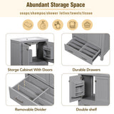 30  Gray Bathroom Vanity With Single Sink, Combo Cabinet Undermount Sink, Bathroom Storage Cabinet With 2 Doors And A Drawer, Soft Closing, Multifunctional Storage, Solid Wood Frame