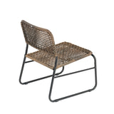 Patio Furniture Set 3 Piece Mixture Pattern PE Rattan Steel Frame And Modern Round Table, Brown And