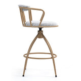 26 Swivel Counter Height Bar Stool, Set Of 2- Fabric Seat With Metal Frame, Modern Industrial Design Bar Chairs For Kitchen Island, Dining Room, Home Bar, Counter Seat
