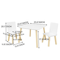 Kids Table And 2 Chairs Set, 3 Pieces Toddler Table And Chair Set, Wooden Activity Play Table Set W
