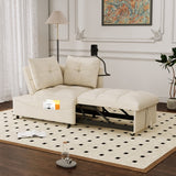 1 Versatile Foldable Sofa Bed In 3 Lengths, Modern Sofa Sofa Sofa Velvet Pull-out Bed, Loveseat Sofa Adjustable Back And With USB Port And Swivel Phone Stand