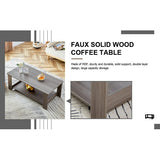A Modern And Practical Gray Textured Coffee Table,tea Table.Double Layered Coffee Table Made Of MDF Material,. Suitable For Living Room,bedroom And Study Room. 43.3x21.6x16.5 CT16
