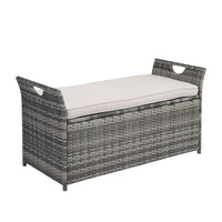 Ottoman Locker, Grey Gradient, Rattan Locker