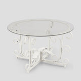 Round Tempered Glass Coffee Table Casual Cocktail Table With Tempered Glass Top